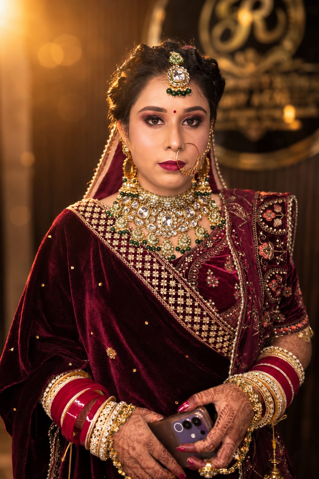 Majestic Maroon & Kundan Glam